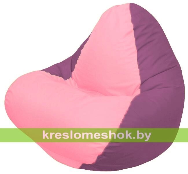 Кресло мешок RELAX Г4.1-043 (основа бордовая, вставка розовая) от компании Интернет-магазин "Kreslomeshok" - фото 1