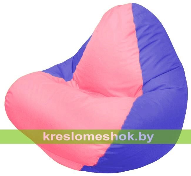 Кресло мешок RELAX Г4.1-044 (основа синяя тёмная, вставка розовая) от компании Интернет-магазин "Kreslomeshok" - фото 1