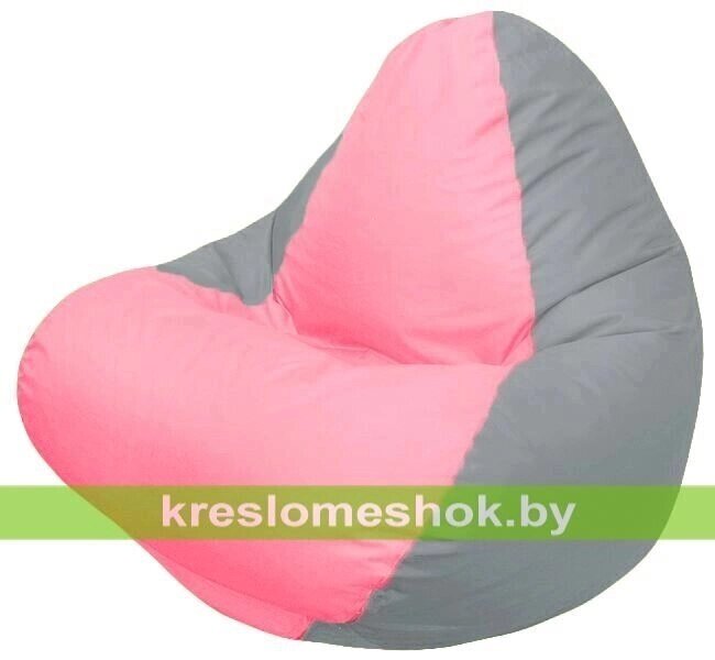 Кресло мешок RELAX Г4.1-046 (основа серая, вставка розовая) от компании Интернет-магазин "Kreslomeshok" - фото 1