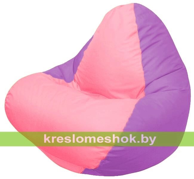 Кресло мешок RELAX Г4.1-048 (основа сиреневая, вставка розовая) от компании Интернет-магазин "Kreslomeshok" - фото 1