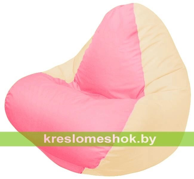 Кресло мешок RELAX Г4.1-049 (основа бежевая, вставка розовая) от компании Интернет-магазин "Kreslomeshok" - фото 1