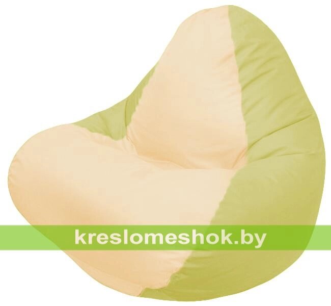 Кресло мешок RELAX Г4.1-053 (основа оливковая, вставка бежевая) от компании Интернет-магазин "Kreslomeshok" - фото 1