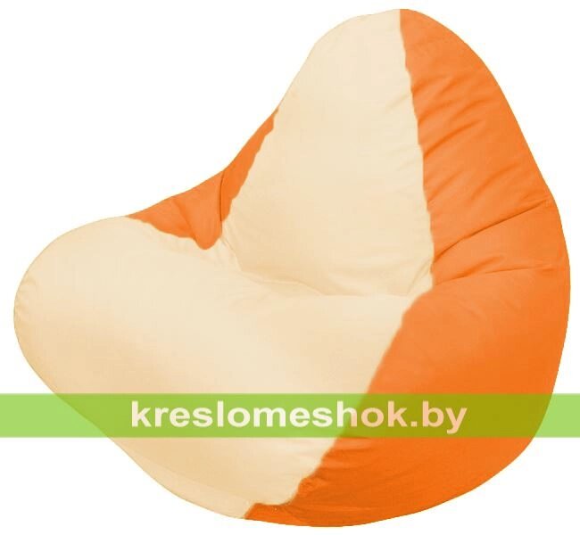 Кресло мешок RELAX Г4.1-019 (основа оранжевая, вставка бежевая) от компании Интернет-магазин "Kreslomeshok" - фото 1