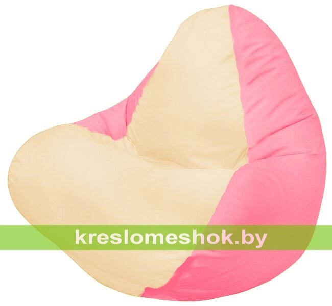 Кресло мешок RELAX Г4.1-020 (основа розовая, вставка бежевая) от компании Интернет-магазин "Kreslomeshok" - фото 1