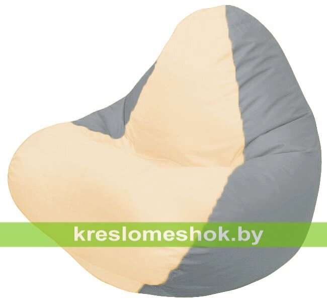 Кресло мешок RELAX  Г4.1-022 (основа серая, вставка бежевая) от компании Интернет-магазин "Kreslomeshok" - фото 1