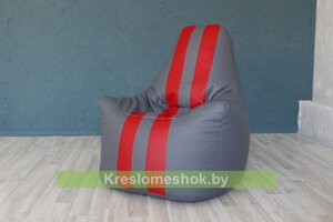 Кресло мешок Спортинг Чемпион (серый+красный)