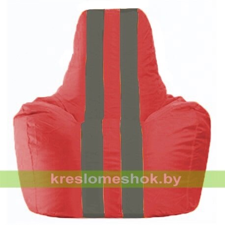 Кресло-мешок Спортинг С1.1-170 (основа красная, вставка серая тёмная) от компании Интернет-магазин "Kreslomeshok" - фото 1