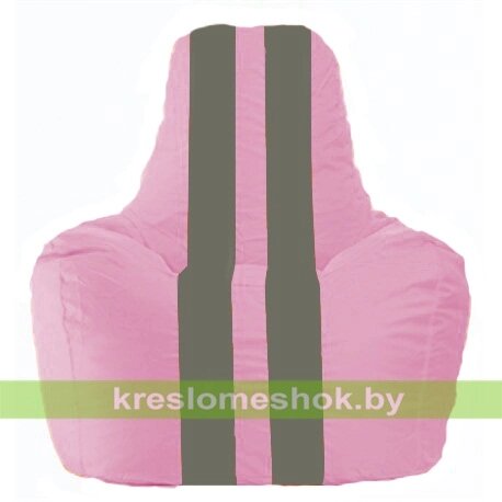 Кресло-мешок Спортинг С1.1-187 (основа розовая, вставка серая тёмная) от компании Интернет-магазин "Kreslomeshok" - фото 1