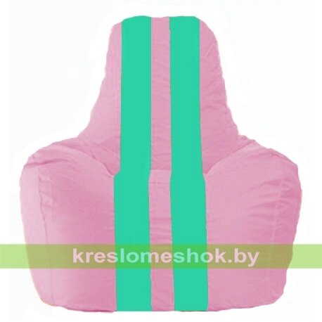 Кресло мешок Спортинг С1.1-204 (основа розовая, вставка бирюзовая) от компании Интернет-магазин "Kreslomeshok" - фото 1