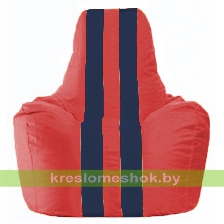 Кресло-мешок Спортинг С1.1-234 (основа красная, вставка синяя тёмная) от компании Интернет-магазин "Kreslomeshok" - фото 1