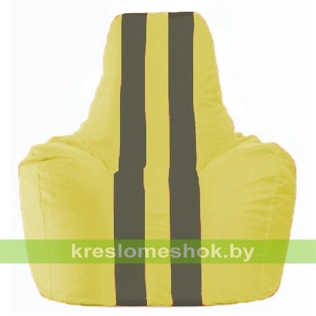 Кресло-мешок Спортинг С1.1-249 (основа жёлтая, вставка серая тёмная) от компании Интернет-магазин "Kreslomeshok" - фото 1