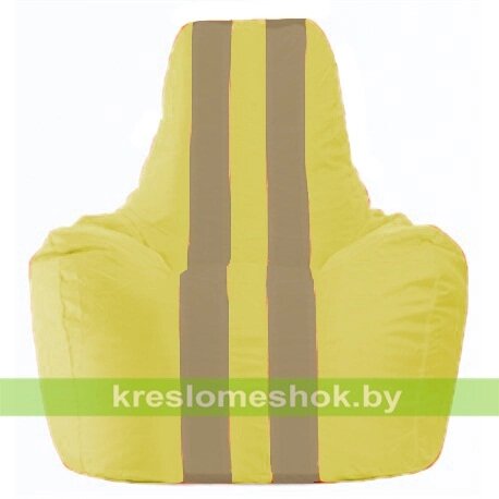 Кресло-мешок Спортинг С1.1-252 (основа жёлтая, вставка бежевая тёмная) от компании Интернет-магазин "Kreslomeshok" - фото 1