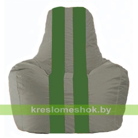 Кресло-мешок Спортинг С1.1-339 (основа серая, вставка зелёная) от компании Интернет-магазин "Kreslomeshok" - фото 1