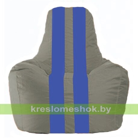 Кресло мешок Спортинг С1.1-345 (основа серая, вставка синяя) от компании Интернет-магазин "Kreslomeshok" - фото 1