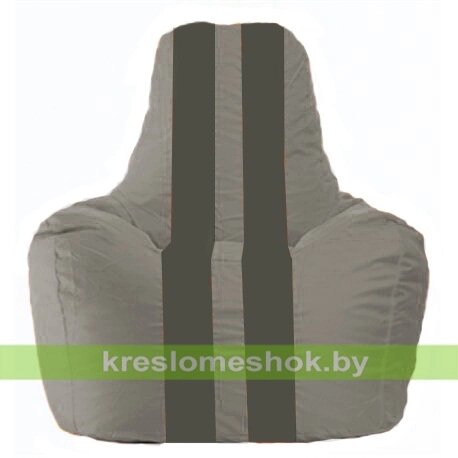 Кресло-мешок Спортинг С1.1-351 (основа серая, вставка серая тёмная) от компании Интернет-магазин "Kreslomeshok" - фото 1