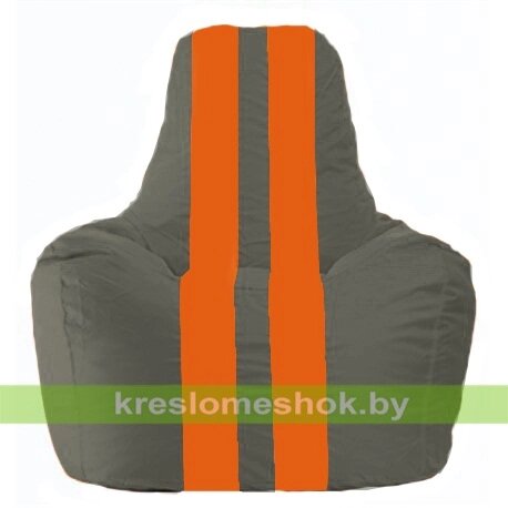 Кресло-мешок Спортинг С1.1-363 (основа серая тёмная, вставка оранжевая) от компании Интернет-магазин "Kreslomeshok" - фото 1