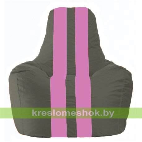 Кресло-мешок Спортинг С1.1-364 (основа серая тёмная, вставка розовая) от компании Интернет-магазин "Kreslomeshok" - фото 1