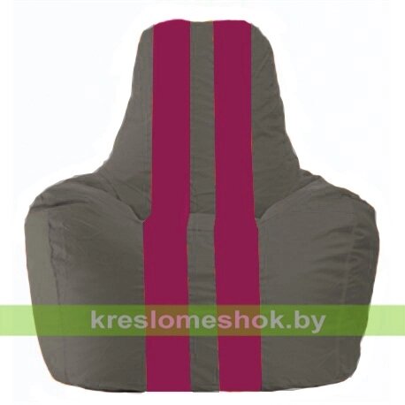 Кресло-мешок Спортинг С1.1-371 (основа серая тёмная, вставка фуксия) от компании Интернет-магазин "Kreslomeshok" - фото 1