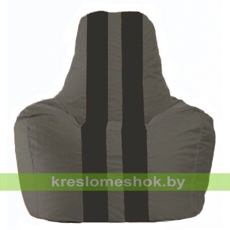 Кресло-мешок Спортинг С1.1-375 (основа серая тёмная, вставка чёрная) от компании Интернет-магазин "Kreslomeshok" - фото 1