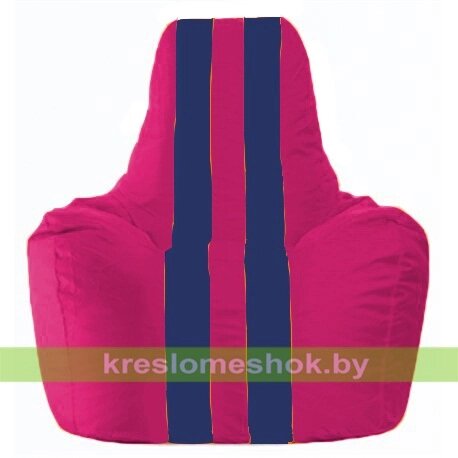 Кресло-мешок Спортинг С1.1-379 (основа фуксия, вставка синяя тёмная) от компании Интернет-магазин "Kreslomeshok" - фото 1