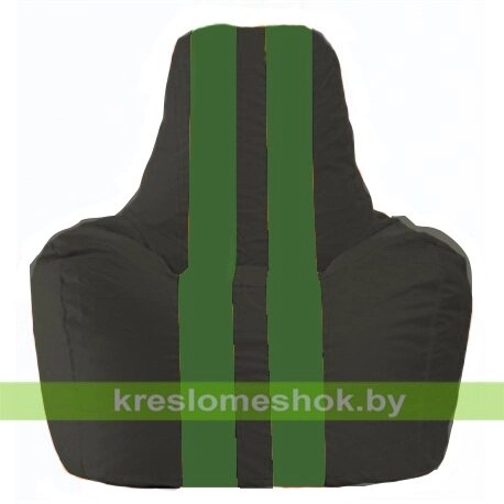 Кресло-мешок Спортинг С1.1-397 (основа чёрная, вставка зелёная) от компании Интернет-магазин "Kreslomeshok" - фото 1