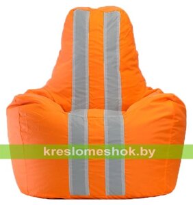 Кресло мешок Спортинг Спринт (основа оранжевая, вставка серая)