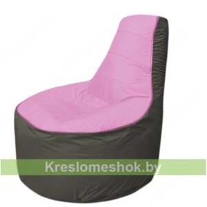 Кресло мешок Трон Т1.1-0323(розовый-тем. серый)