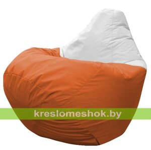 Кресло мешок Груша Элвис (основа оранжевая, вставка белая)