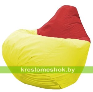 Кресло мешок Груша Дали (основа жёлтая, вставка красная)