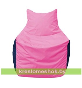 Кресло мешок Фокс Ф2.1-192 (основа розовая, вставка синяя тёмная)