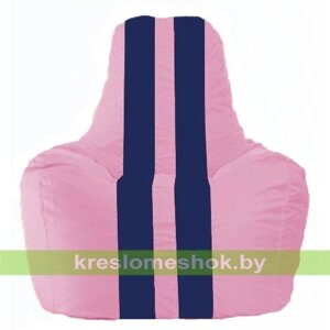Кресло-мешок Спортинг С1.1-192 (основа розовая, вставка синяя тёмная)