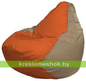 Кресло-мешок Груша Макси Г2.1-30 (основа оранжевая, вставка бежевая тёмная)