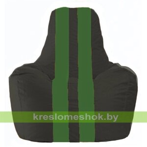 Кресло-мешок Спортинг С1.1-397 (основа чёрная, вставка зелёная)
