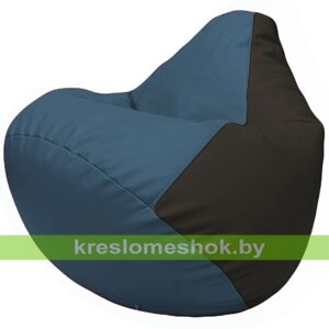 Бескаркасное кресло-мешок Груша Г2.3-0316 синий, чёрный
