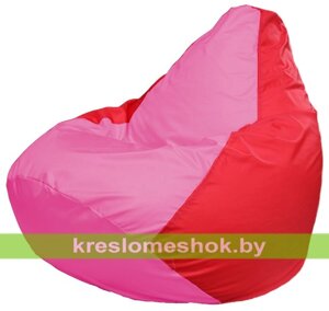 Кресло-мешок Груша Макси Г2.1-199 (основа красная, вставка розовая)
