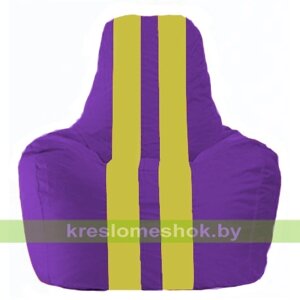 Кресло мешок Спортинг С1.1-35 (основа фиолетовая, вставка жёлтая)