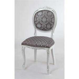 Кресло "Милорд-12"Белый + патина серебро/ткань ткань Yara 149/1; Yara diamond 149/1)