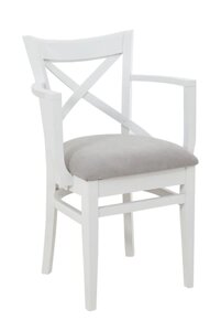 Кресло полумягкое "Соло" венское (Тон 9 Эмаль белая / ткань: Вивальди 06)