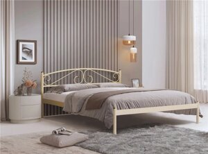 Кровать двуспальная Флоренция (120х200/металлическое основание / Бежевый)