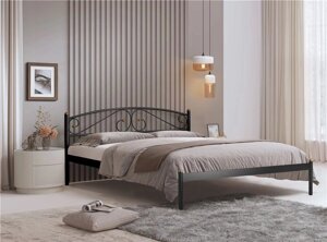 Кровать двуспальная Флоренция (140х200/металлическое основание) Черный
