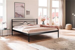 Кровать двуспальная Мираж 180х200 (металлическое основание/Черный)