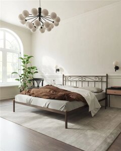 Кровать "Франческа" без изножья (120х200/ноги металл/цвет Коричневый бархат)