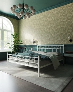 Кровать с изножьем "Франческа"160х200/ноги металл/цвет Белый)