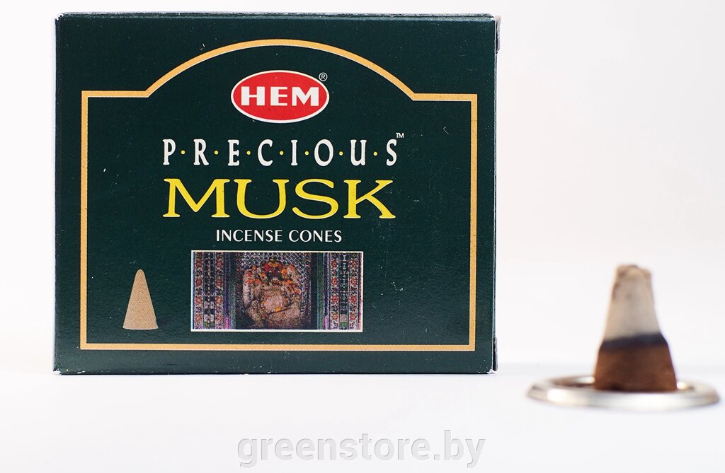 Благовония HEM Драгоценный Мускус (Precious Musk ), 10 конусов от компании Зеленый магазин Минск - фото 1