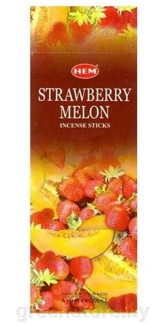Благовония HEM Клубника-дыня (Strawberry melon), 20 палочек от компании Зеленый магазин Минск - фото 1