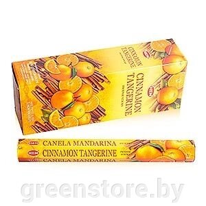 Благовония HEM Корица и мандарин (Cinnamon Tangerine ), 20 палочек от компании Зеленый магазин Минск - фото 1