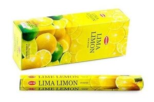 Благовония HEM Лайм Лемон ( Lime Lemon), 20 палочек