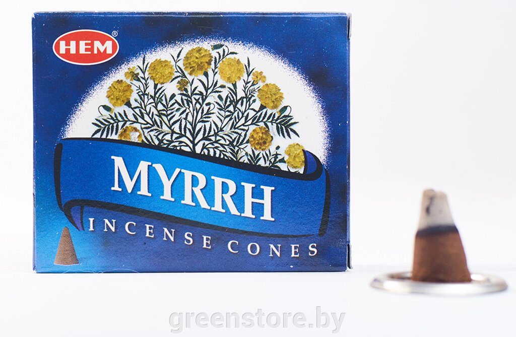 Благовония HEM Myrrh (Мирра), 10 конусов от компании Зеленый магазин Минск - фото 1