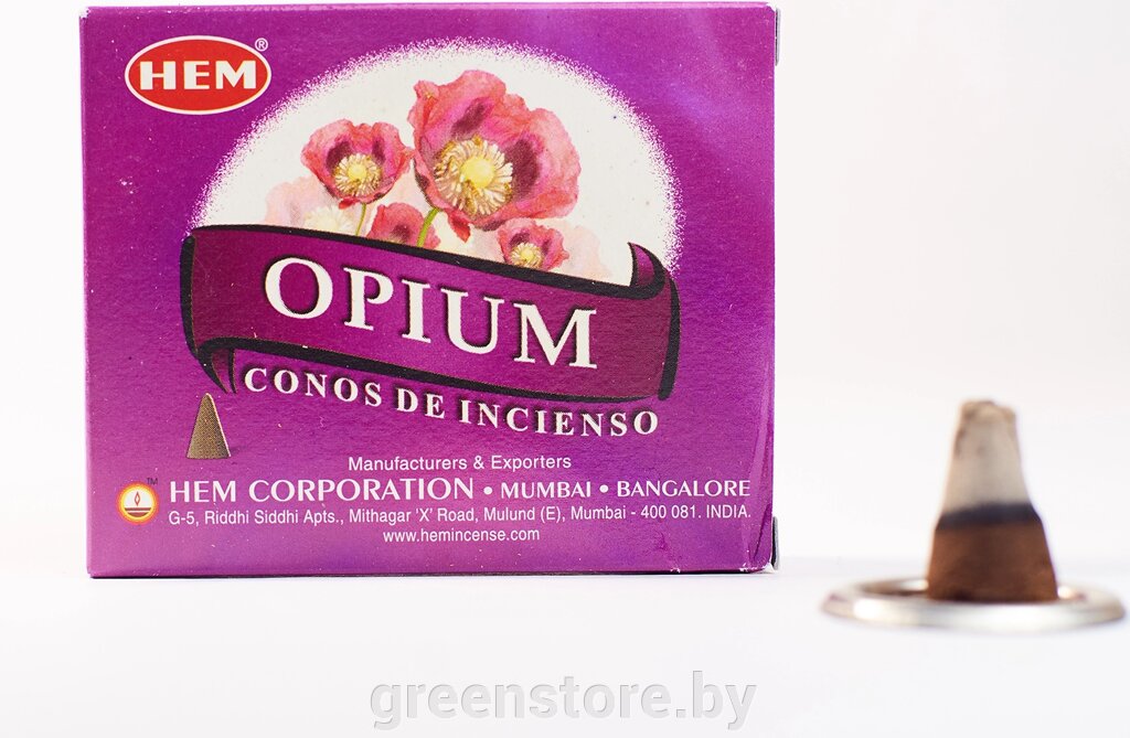 Благовония HEM Опиум (Opium), 10 конусов от компании Зеленый магазин Минск - фото 1