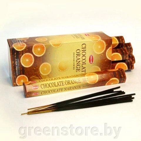 Благовония HEM Шоколад и апельсин (chocolate orange), 20 палочек от компании Зеленый магазин Минск - фото 1